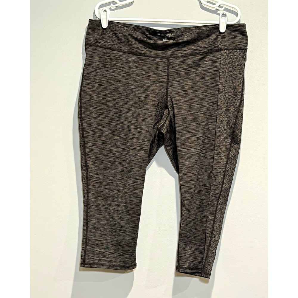 Ideology Believe in Movement Womens XXL Heather Gray High-Rise Capri Leggings